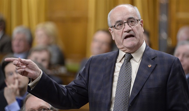 Veterans Affairs Minister Julian Fantino speaks during question period in the House of Commons on Parliament Hill in Ottawa, Tuesday Dec. 2, 2014 . THE CANADIAN PRESS/Adrian Wyld- Brandon Sun.