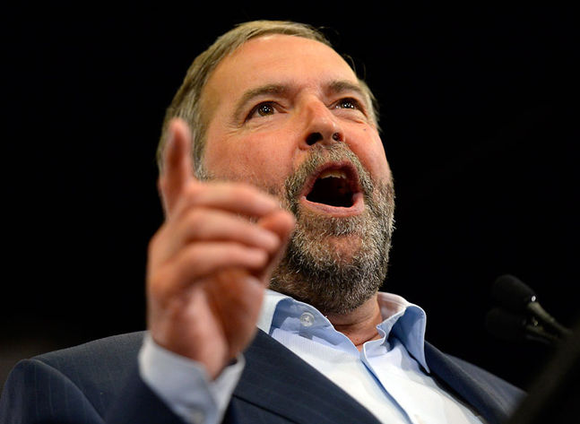 NDP Leader Tom Mulcair at a recent party rally. (The Canadian Press)